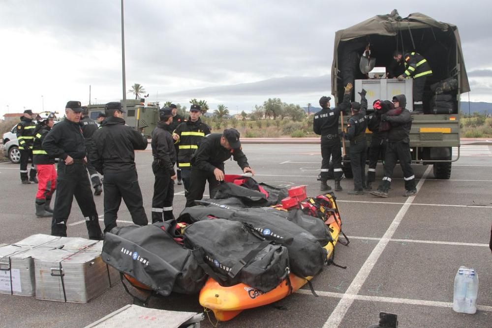 La UME monta su base en Los Alcázares para ayudar