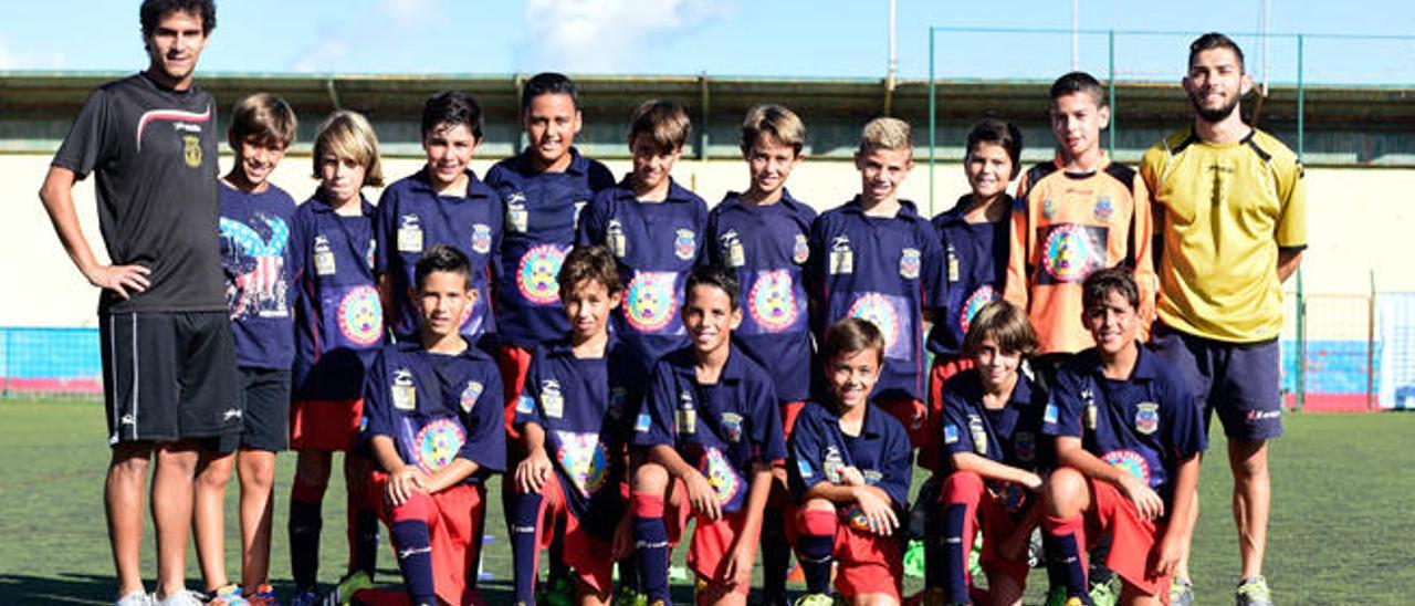 Formaciones de los equipos alevines del Telde