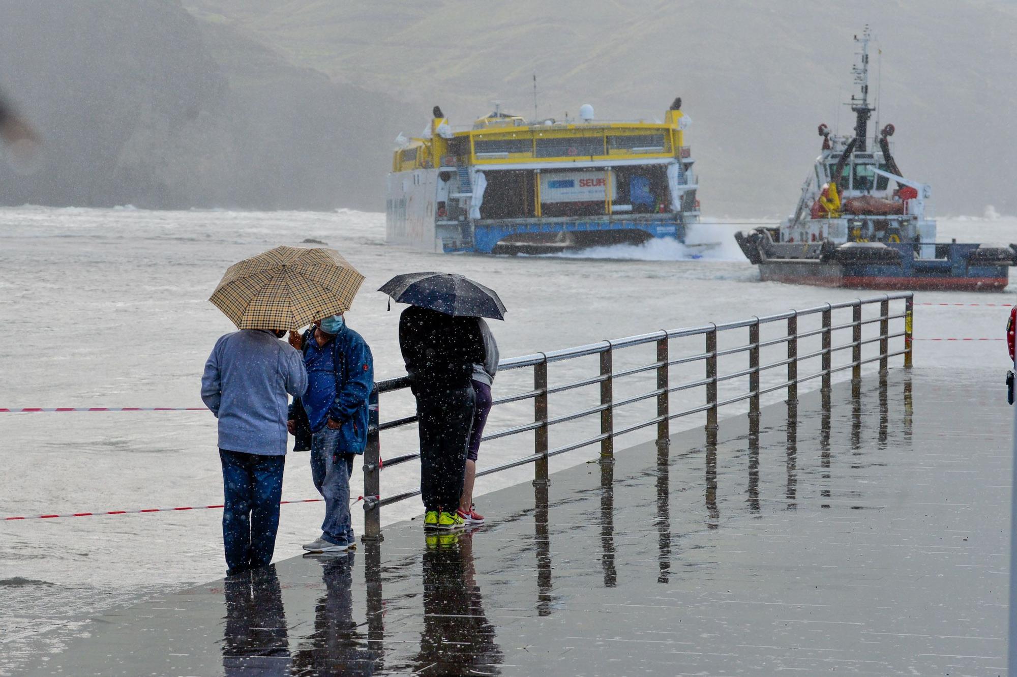 Nueva jornada de lluvias en Gran Canaria por el paso de la borrasca 'Filomena'