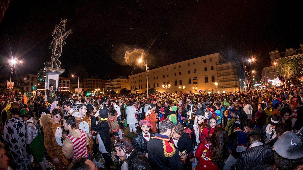 Botellón en Badajoz durante la celebración del carnaval de años anteriores.