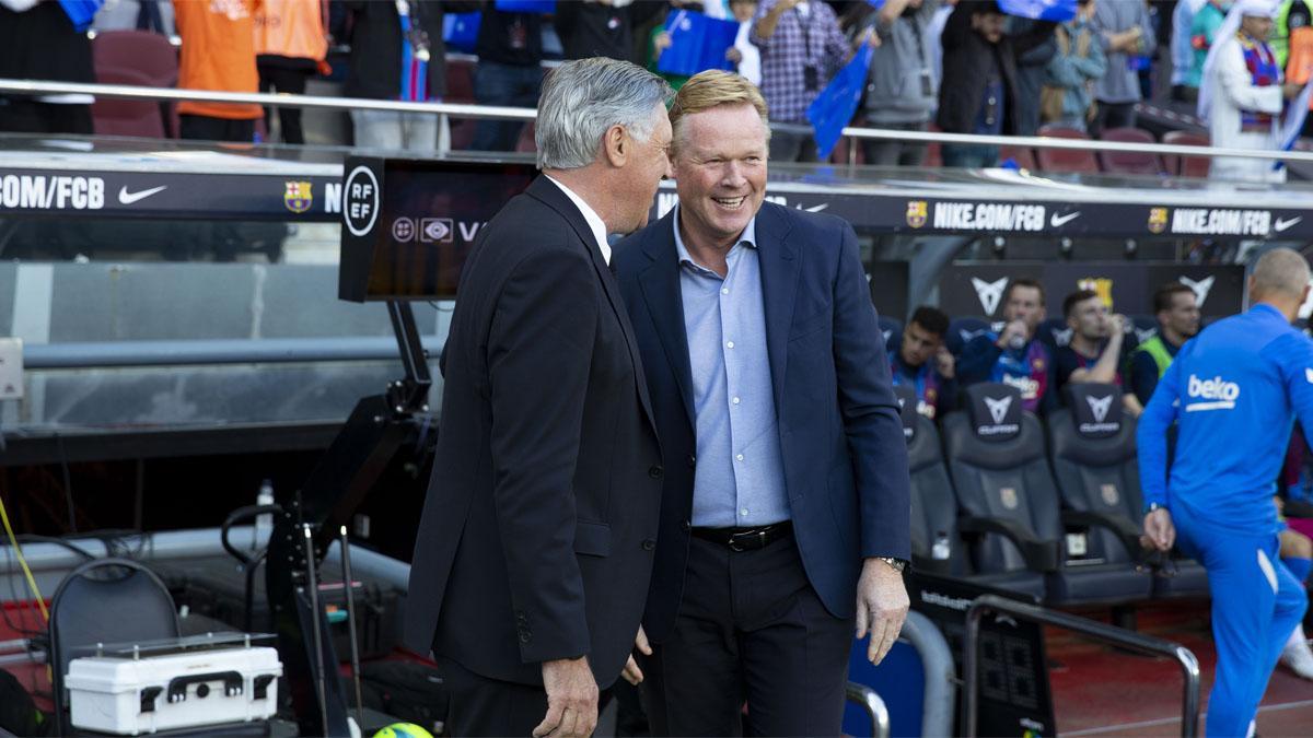 Ancelotti y Koeman se saludan en el clásico