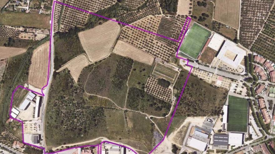 Plànol de la nova  zona d’activitat econòmica «SUD-02 Rec Fondo».