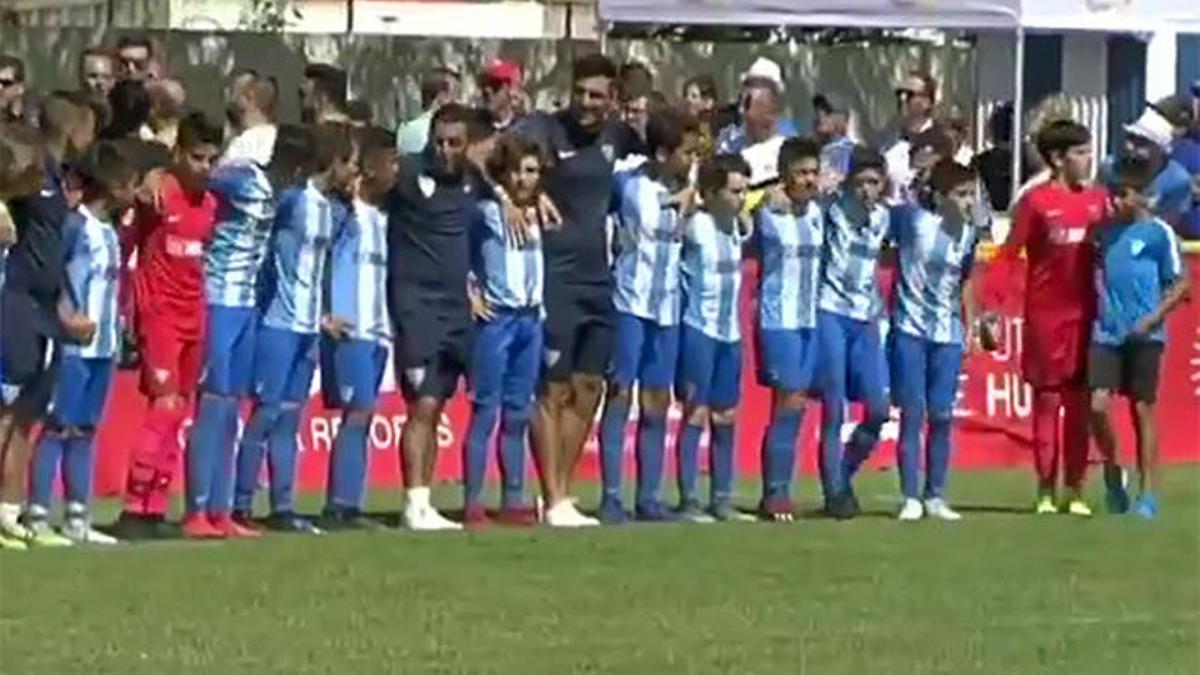 Los alevines del Málaga dieron una lección de no a la violencia con sus propios padres