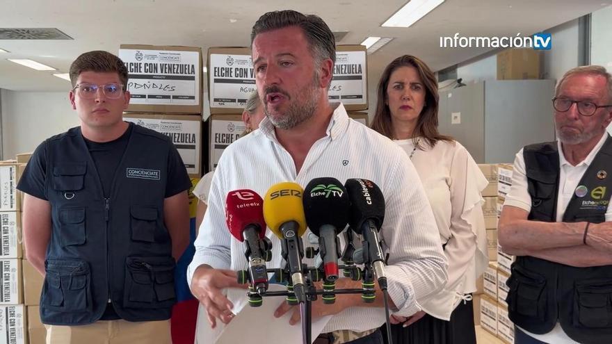 Elche aporta 50.000 pastillas potabilizadoras y activa partidas de emergencia a Venezuela
