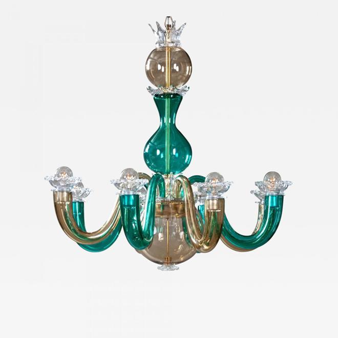 Lámpara Murano de Gio Ponti en cristal esmeralda