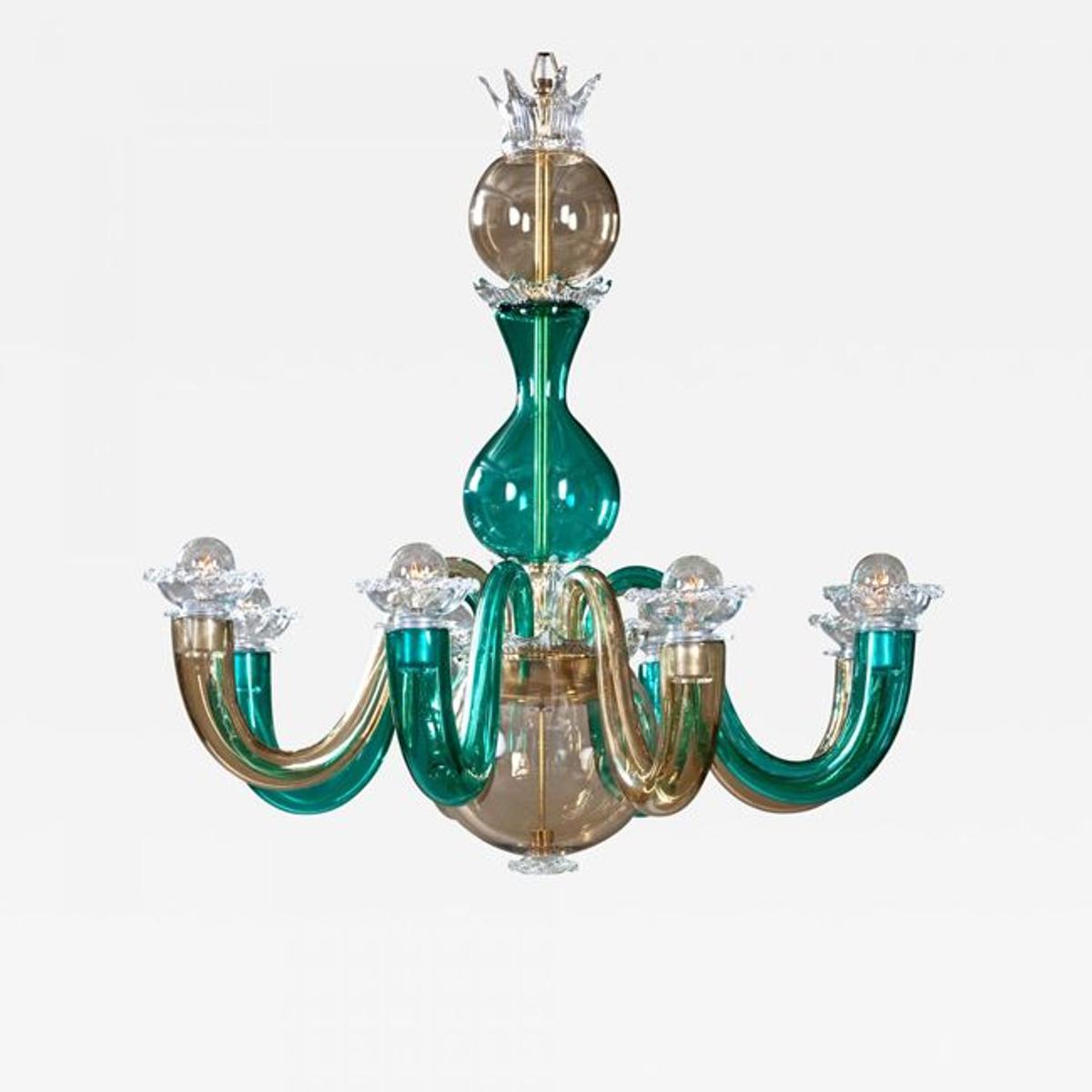 Lámpara Murano de Gio Ponti en cristal esmeralda