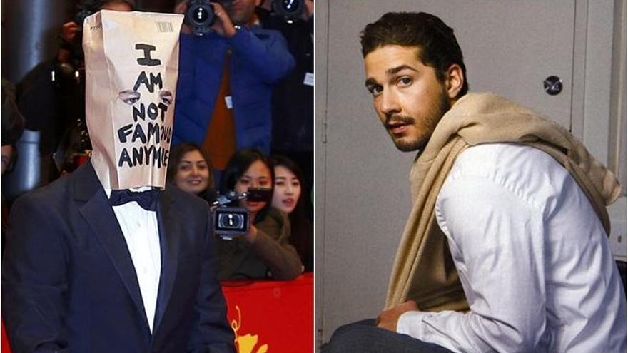 Así acudió Shia LaBeouf a la Berlinale.