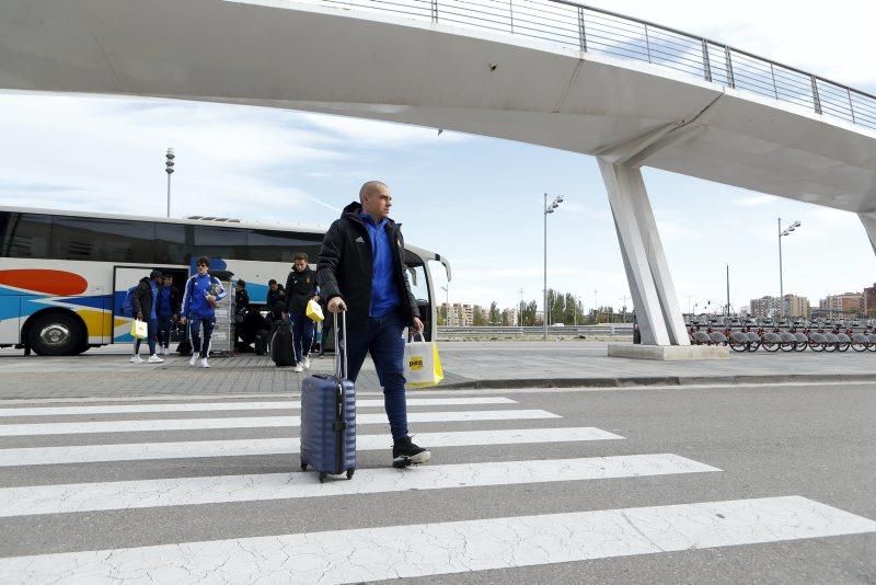 Salida del Real Zaragoza a Almería