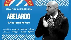 El mensaje con el que el Espanyol anunció la llegada de Abelardo.