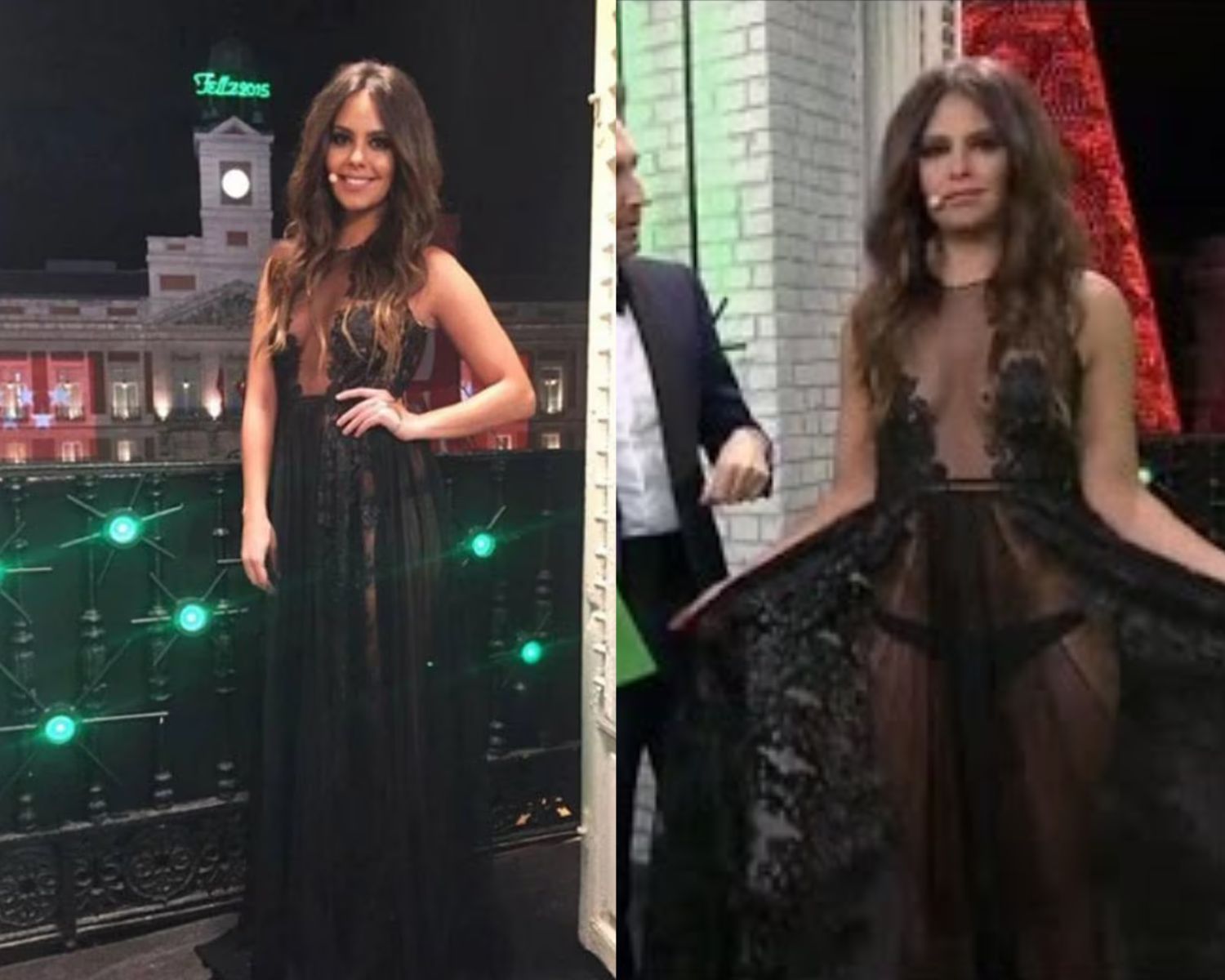 El año de su estreno fue el año en el que explotó, para no desaparecer ya del todo nunca, la controversia del ‘look’. El diseño negro con transparencias que vistió Pedroche, firmado por Charo Ruiz, marcaría el patrón estilístico de los siguientes años (las transparencias) e incendiaría las redes sociales con un gigantesco debate entre aquellos que aplaudieron el riesgo de la presentadora y aquellos que consideraron el vestido de lo más inapropiado.