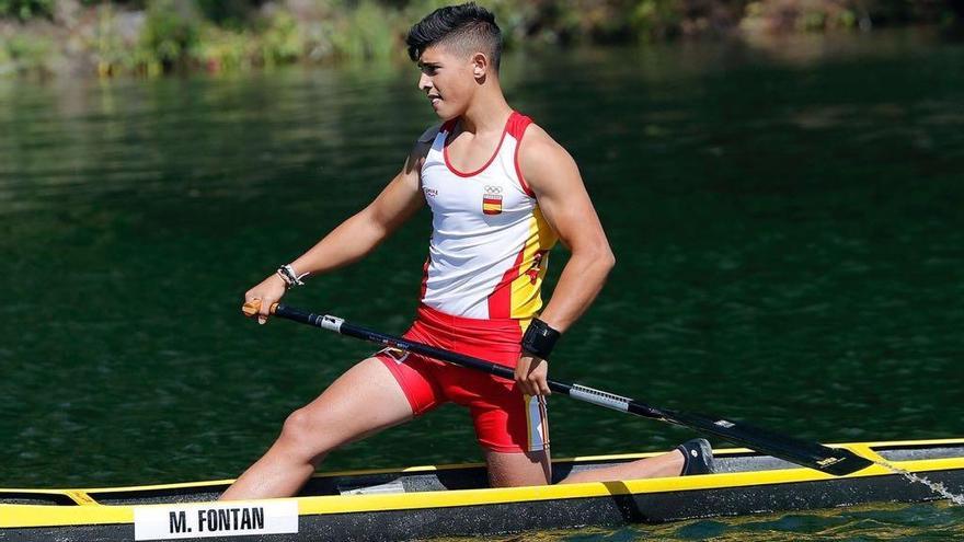 Manuel Fontán remando en una de las pruebas que ha disputado en Gyor