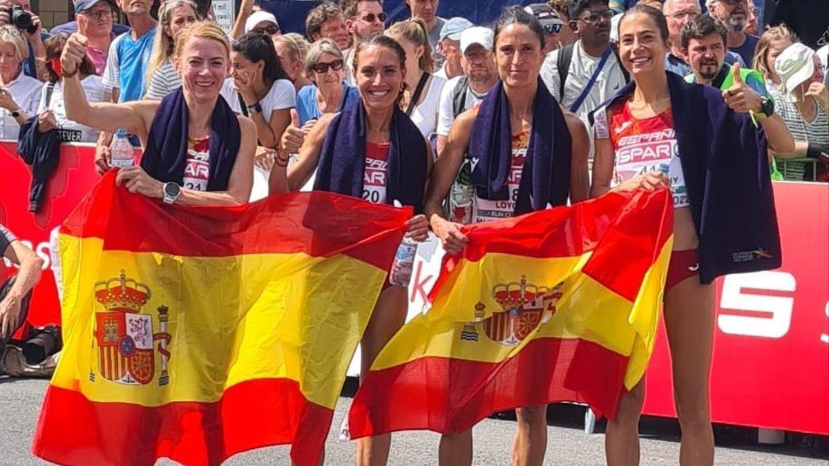 El equipo femenino español de maratón.