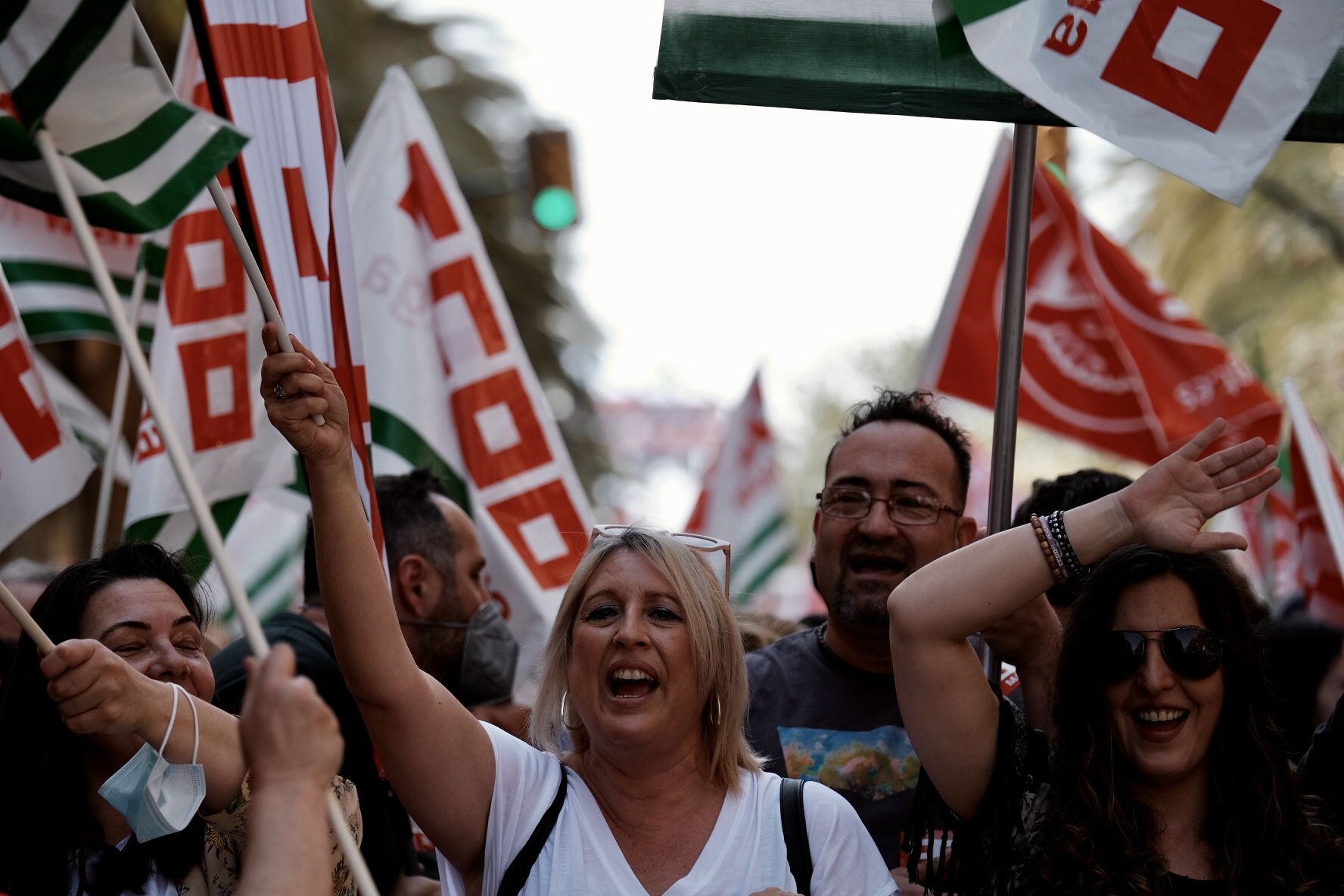 Las imágenes de la manifestación del 1 de mayo en Málaga