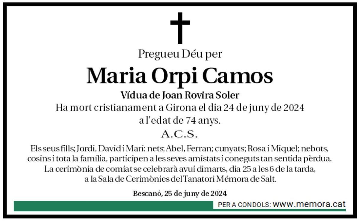 Maria Orpi Camos.
