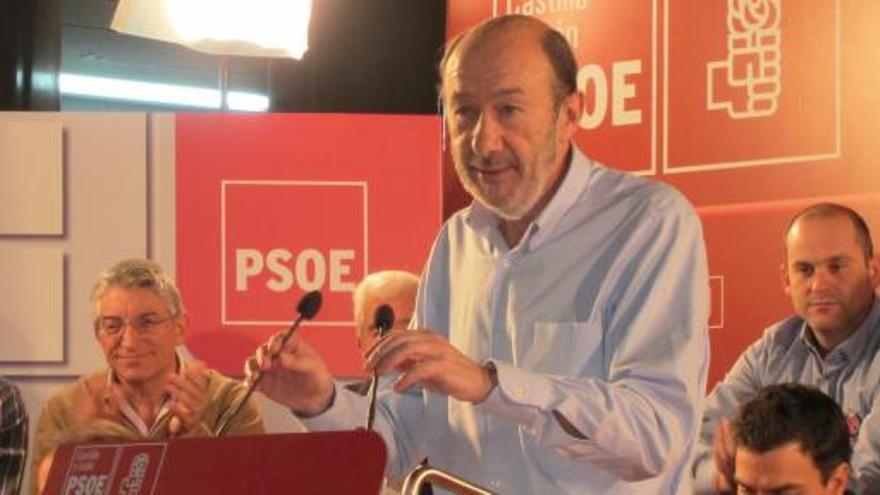 Alfredo Pérez Rubalcaba durante el acto celebrado en Valladolid.