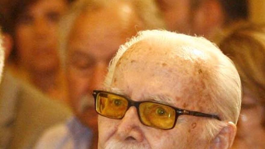 Francesc Pararols, durant l&#039;acte d&#039;homenatge el juliol de 2014