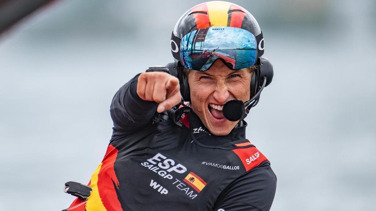 Florian Trittel durante una competición de SailGP.