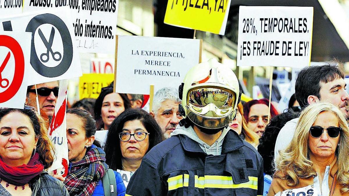 Imatge d&#039;arxiu d&#039;una protesta d&#039;interins del sector públic a Madrid.