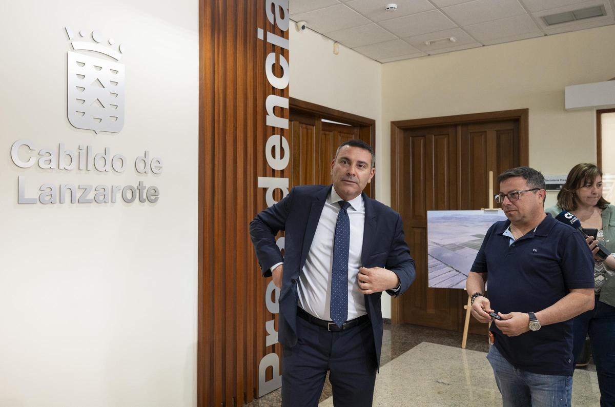 Oswaldo Betancort, es lunes, en el Cabildo de Lanzarote.