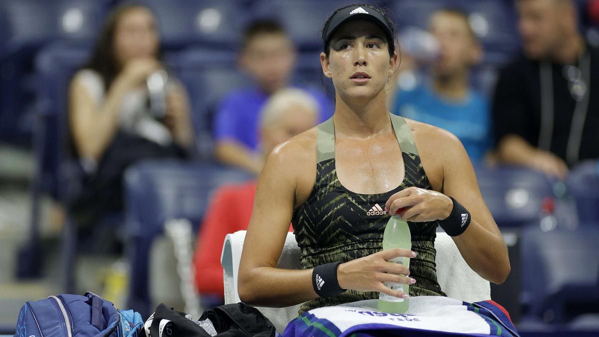 Muguruza, durante su partido de hoy