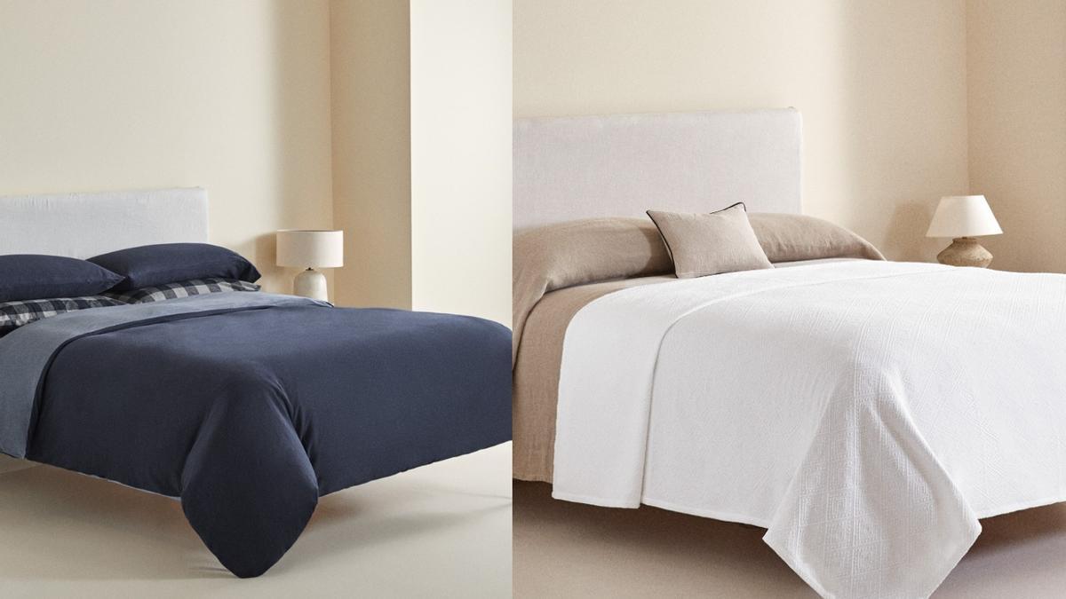 Una de las fundas y una colcha rebajada de Zara Home