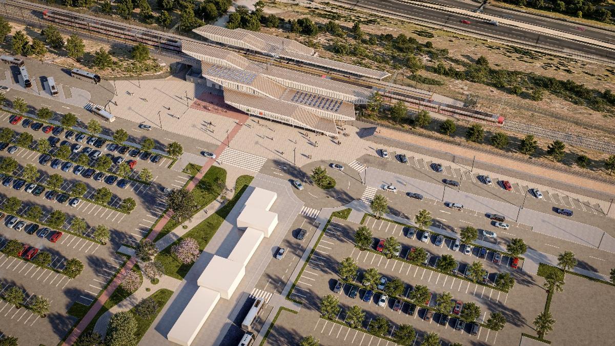 Así se verán los nuevos andenes desde el aire.