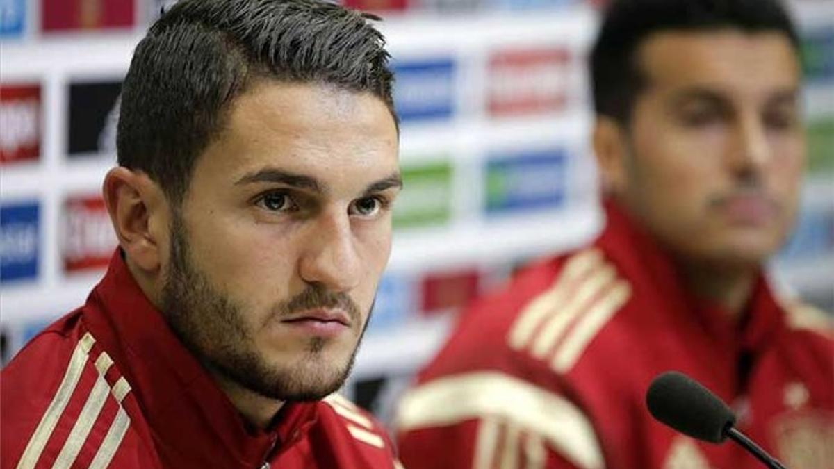 Koke, en rueda de prensa