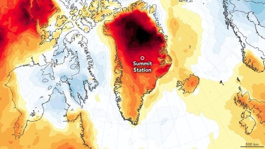 Derretimiento masivo en Groenlandia por una ola de calor tardía