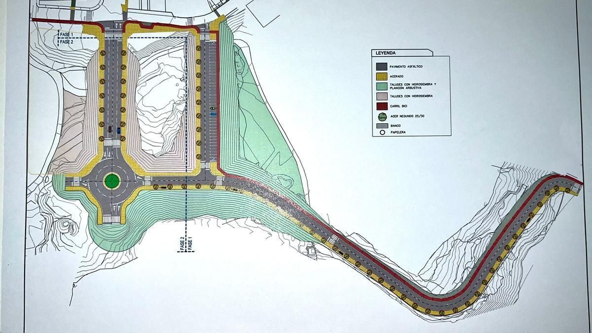 Plano de cómo quedará el vial del cementerio judío de Plasencia.