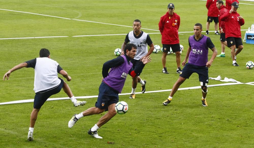 Negredo, uno de los protagonistas del lluvioso día