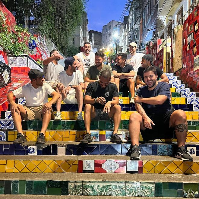 Rafinha, en Brasil con sus amigos