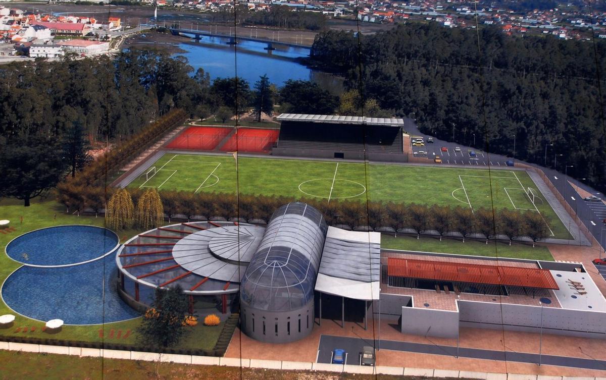 Infografía del centro de talasoterapia de O Terrón, en Vilanova de Arousa. |