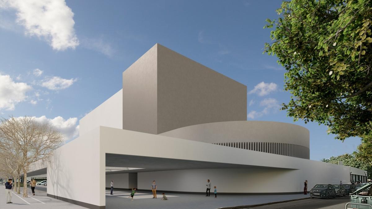 Planteamiento del que podría ser el nuevo edificio refugio y auditorio en Xirivella.