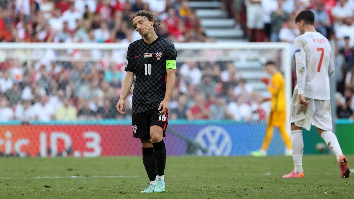 Luka Modric, en un momento del partido ante España