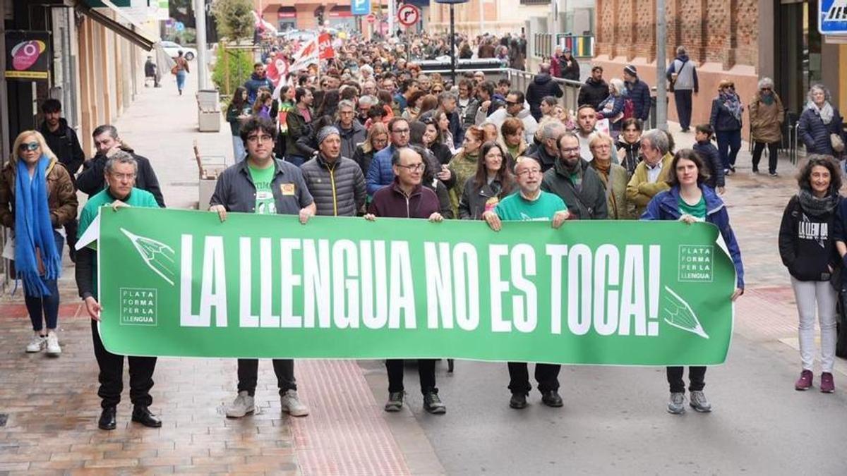 Concentración de profesorado a finales de febrero para reivindicar la mejora de sus condiciones.