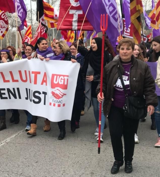 Mobilització a Girona amb motiu de la vaga feminista