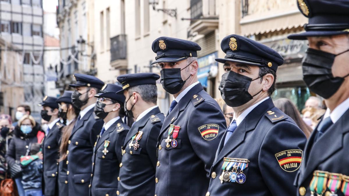 La Policía Nacional, esta mañana.