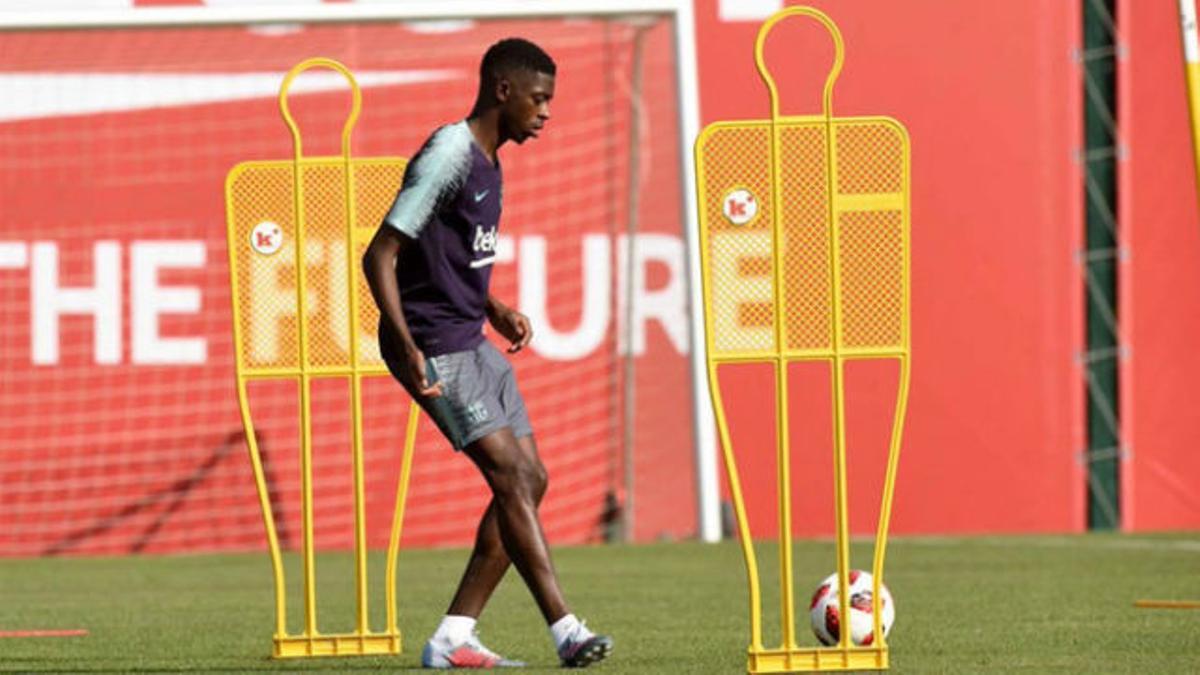 Dembélé regresó antes de tiempo a los entrenamientos