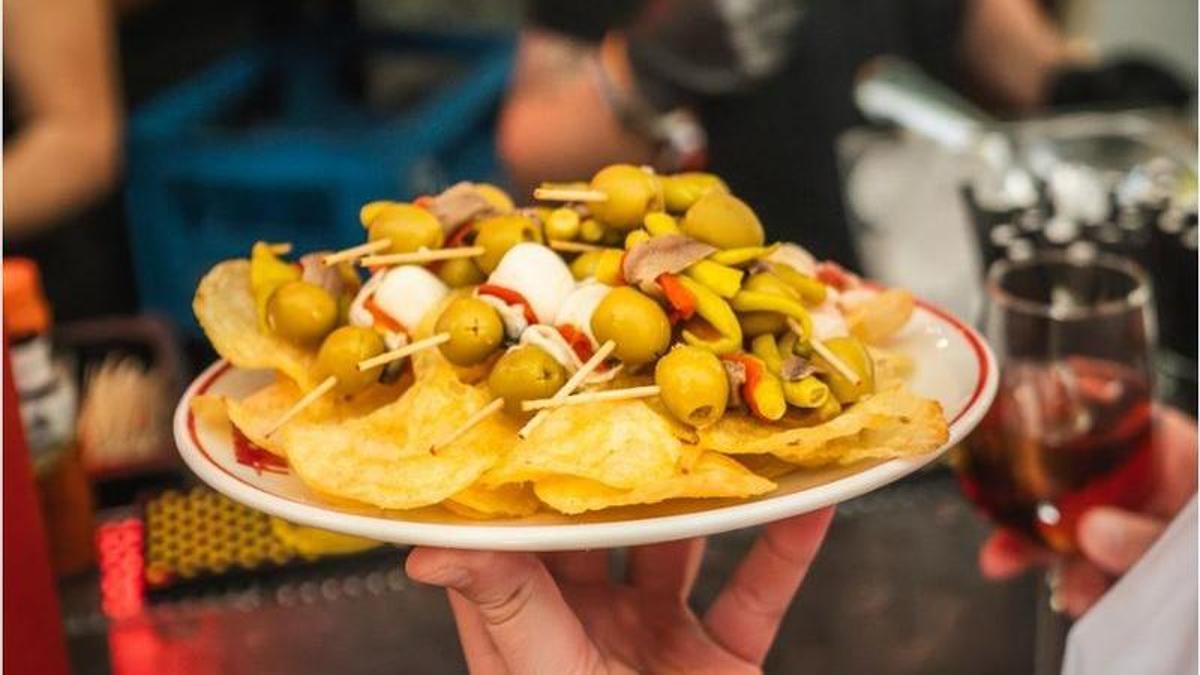 Plato de Gildas en Pinchito Bar