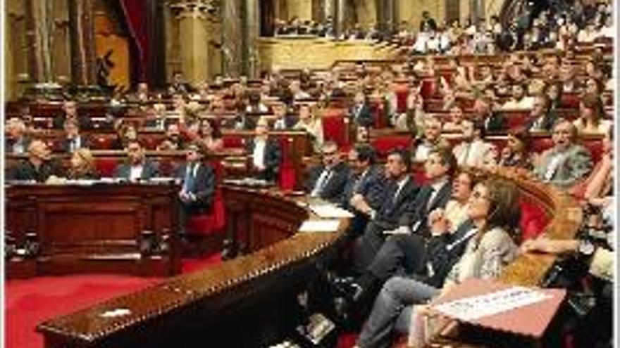 L&#039;hemicicle del Parlament en el moment de la votació.