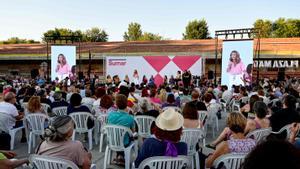 La vicepresidenta segunda, Yolanda Díaz, durante el primer acto de Sumar, en Matadero Madrid, a 8 de julio de 2022, en Madrid (España). 