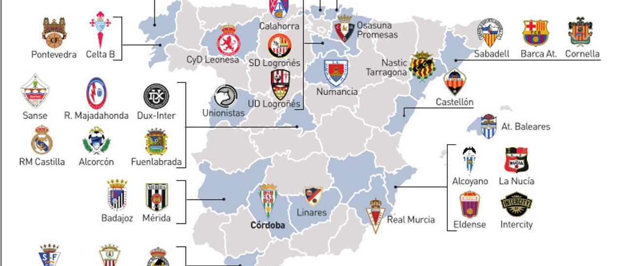 Gráfico de la nueva división del Real Murcia para la siguiente temporada.