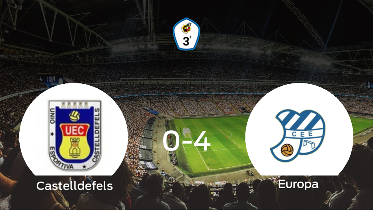 El CE Europa se lleva los tres puntos a casa tras golear al Castelldefels (0-4)