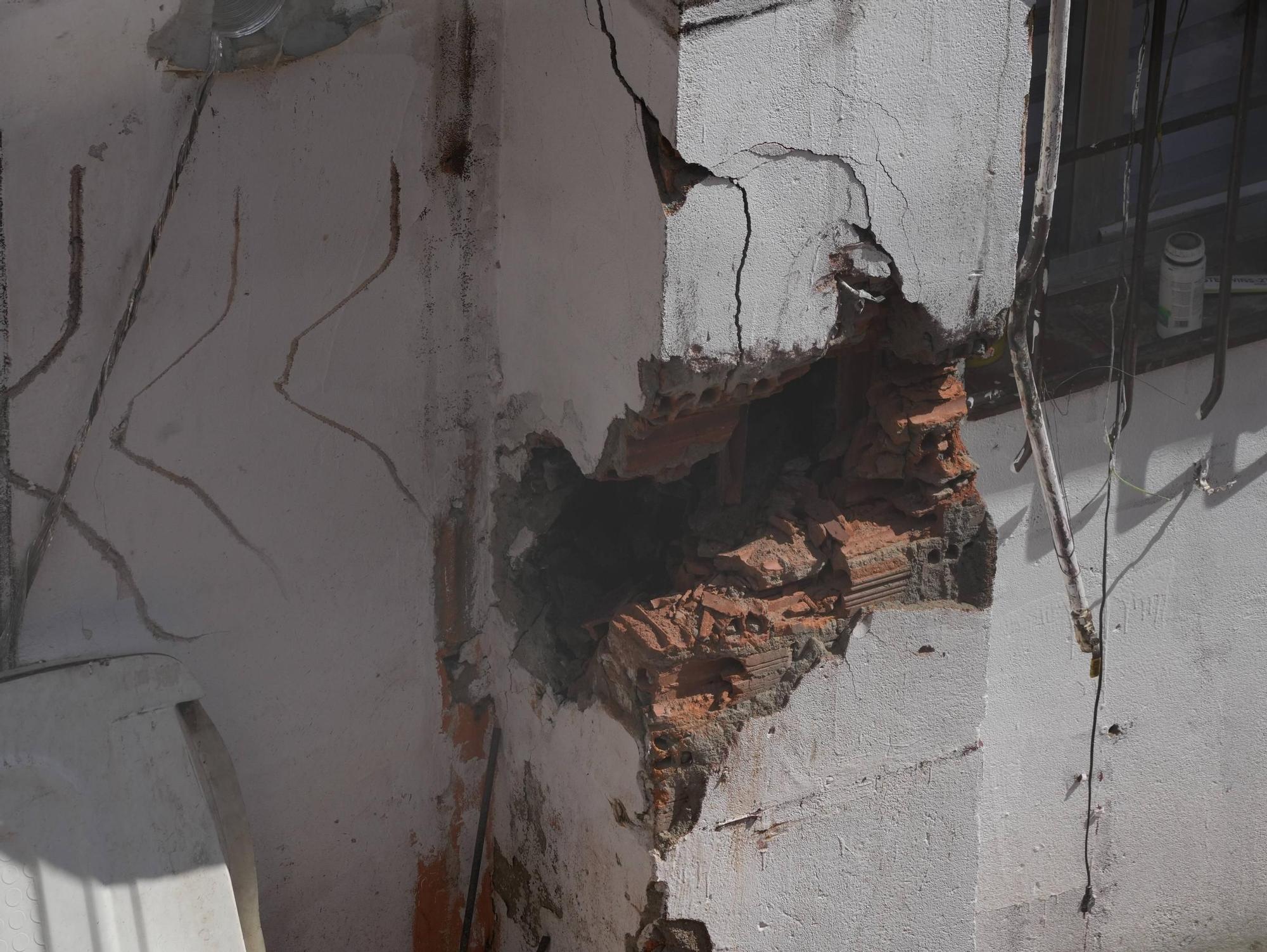 Estado de las casas tras el derrumbe del muro de Rabiche