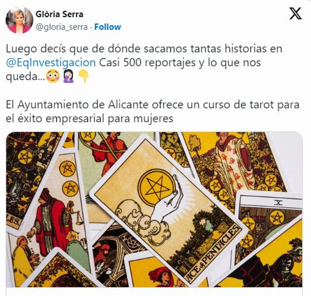 Gloria Serra también ha tuiteado sobre el asunto