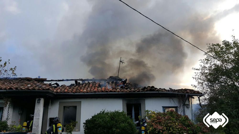 Incendio en una vivienda en Villaviciosa