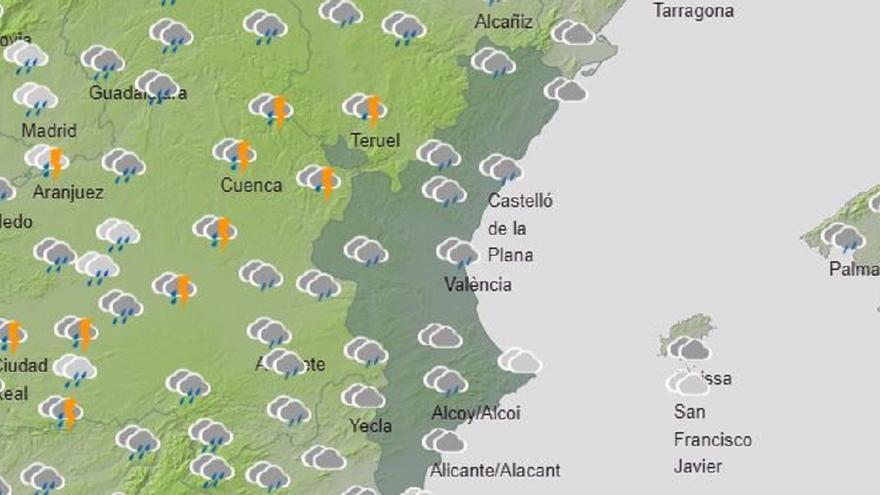 Previsión del tiempo en Valencia actual (domingo) para el próximo miércoles.