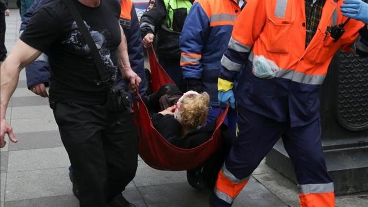 Heridos tras la explosión de San Petersburgo.