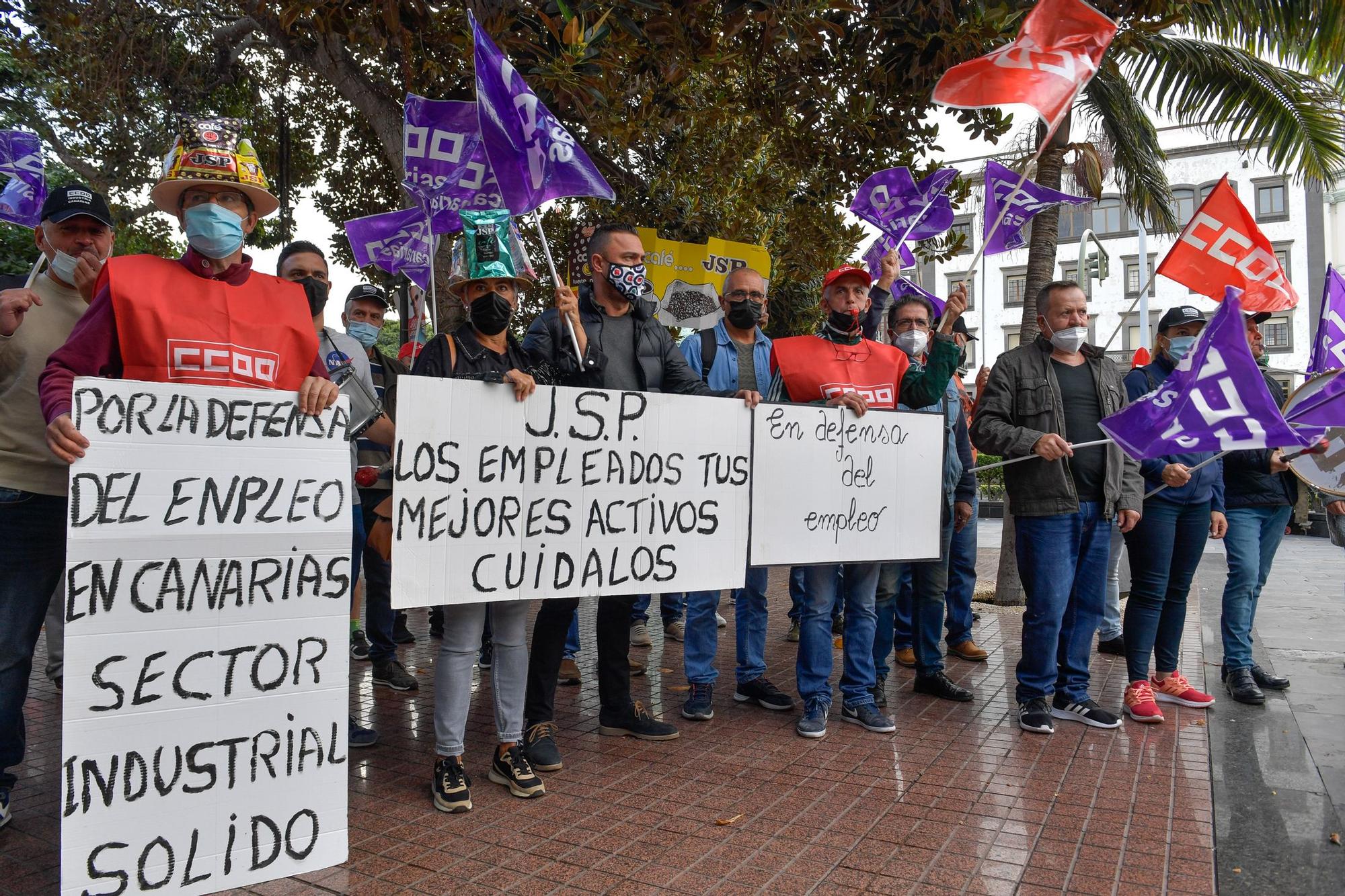 Protesta de los trabajadores de JSP en Las Palmas de Gran Canaria (03/12/2021)