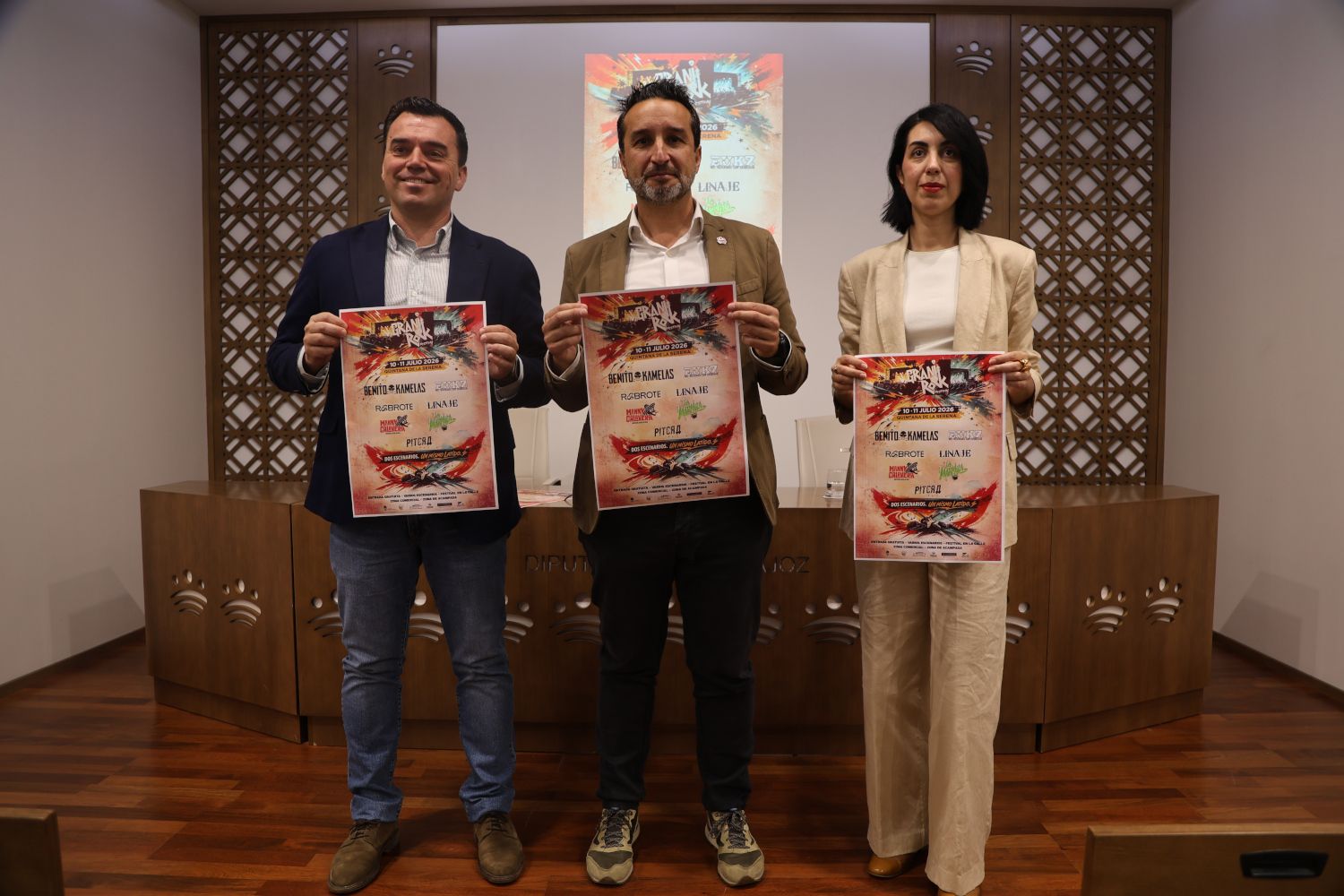 Acto de presentación del festival Granirock en la sede de la diputación.